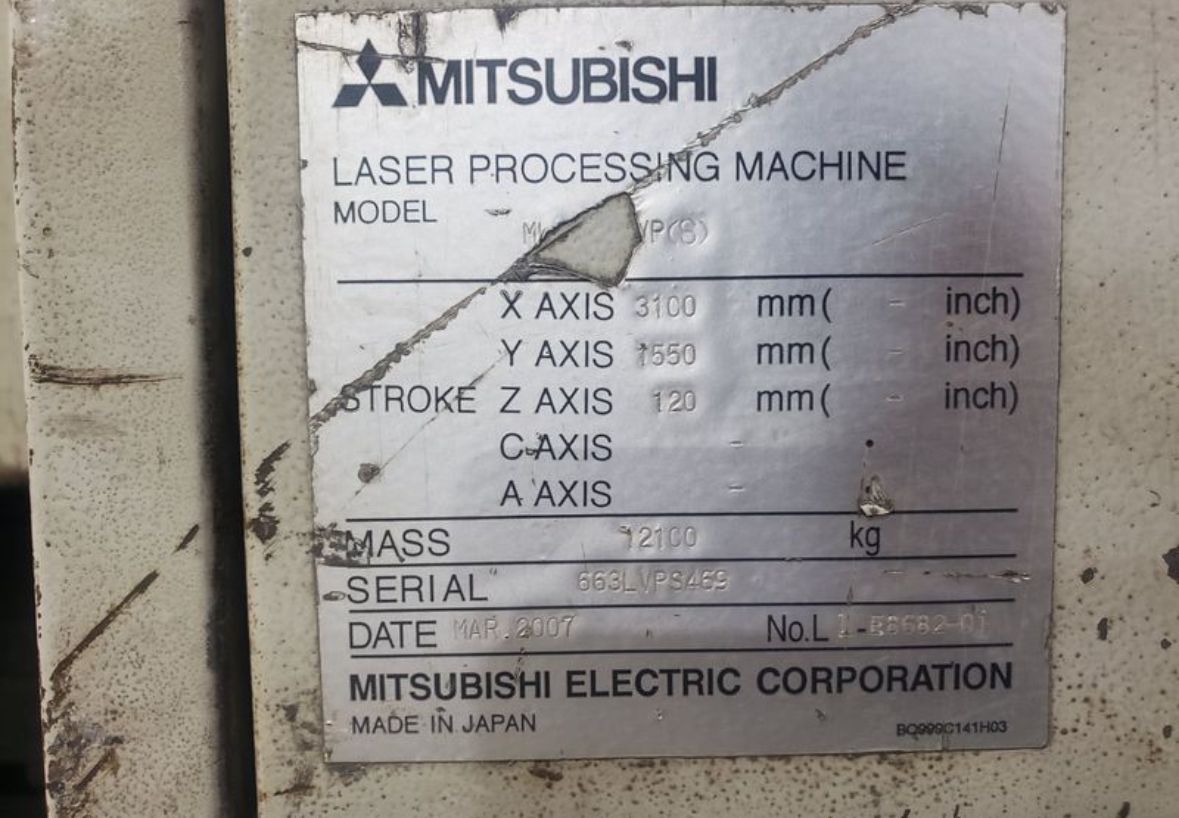 Mitsubishi 4000 Watt 3015 LVP-Plus CO2 Laser image is available